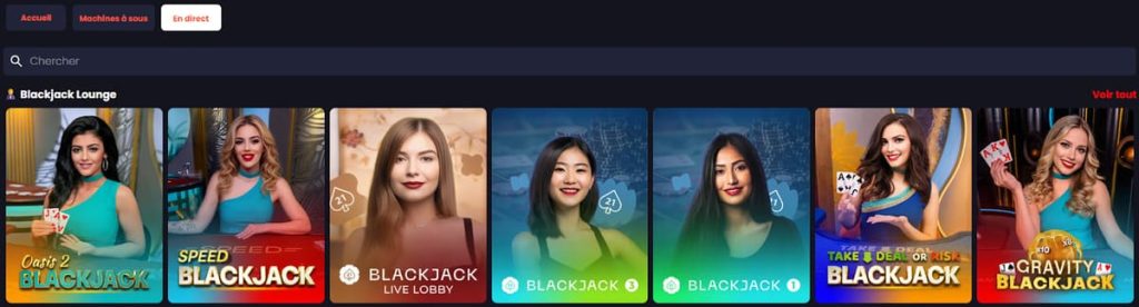 Incognito Casino jeux live
